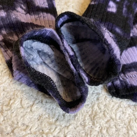 Rock & republic womens shirt tie-dye black purple snap button ribbed XS - Picture 14 of 16